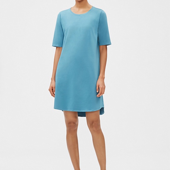 Eileen Fisher Dresses & Skirts - Eileen Fisher Blue Tee Shirt Jersey Midi Dress Large